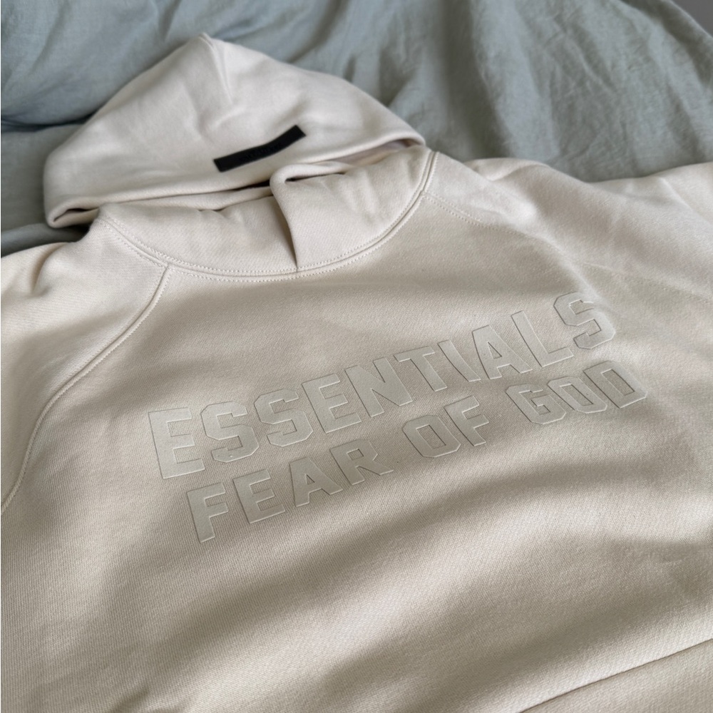 Fear of God Essentials Cream Sweatshirt with Plush Texture